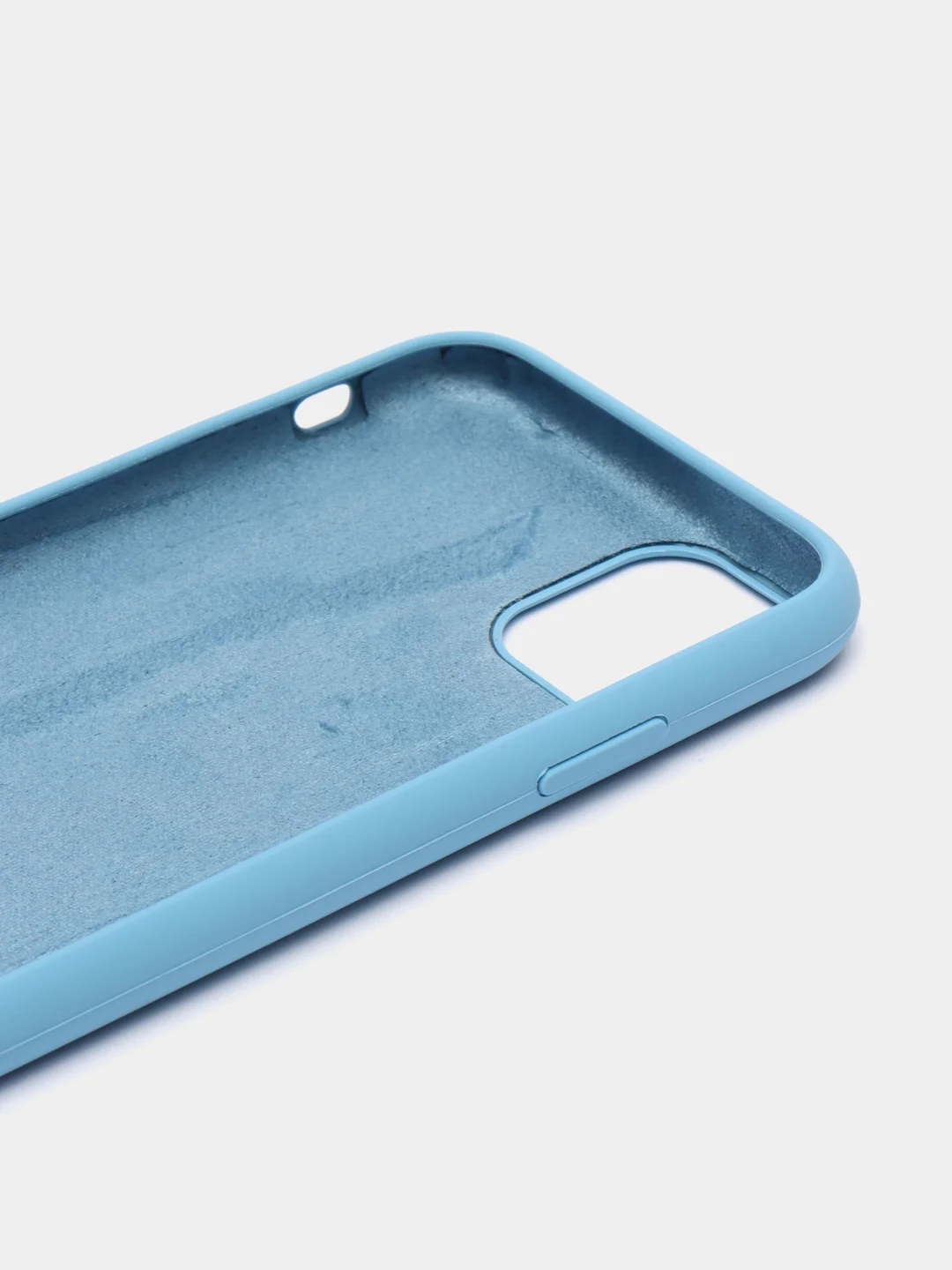 Голубой чехол для iPhone 11, 6S, 7, 8, XR, XS, 7+, XS Max, Silicone Case, с открытым низом