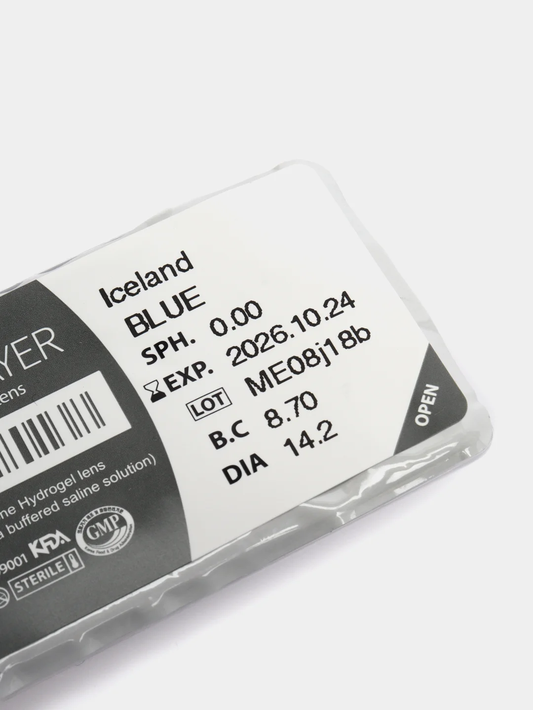Голубые линзы цветные без диоптрий 0.00 Iceland Blue