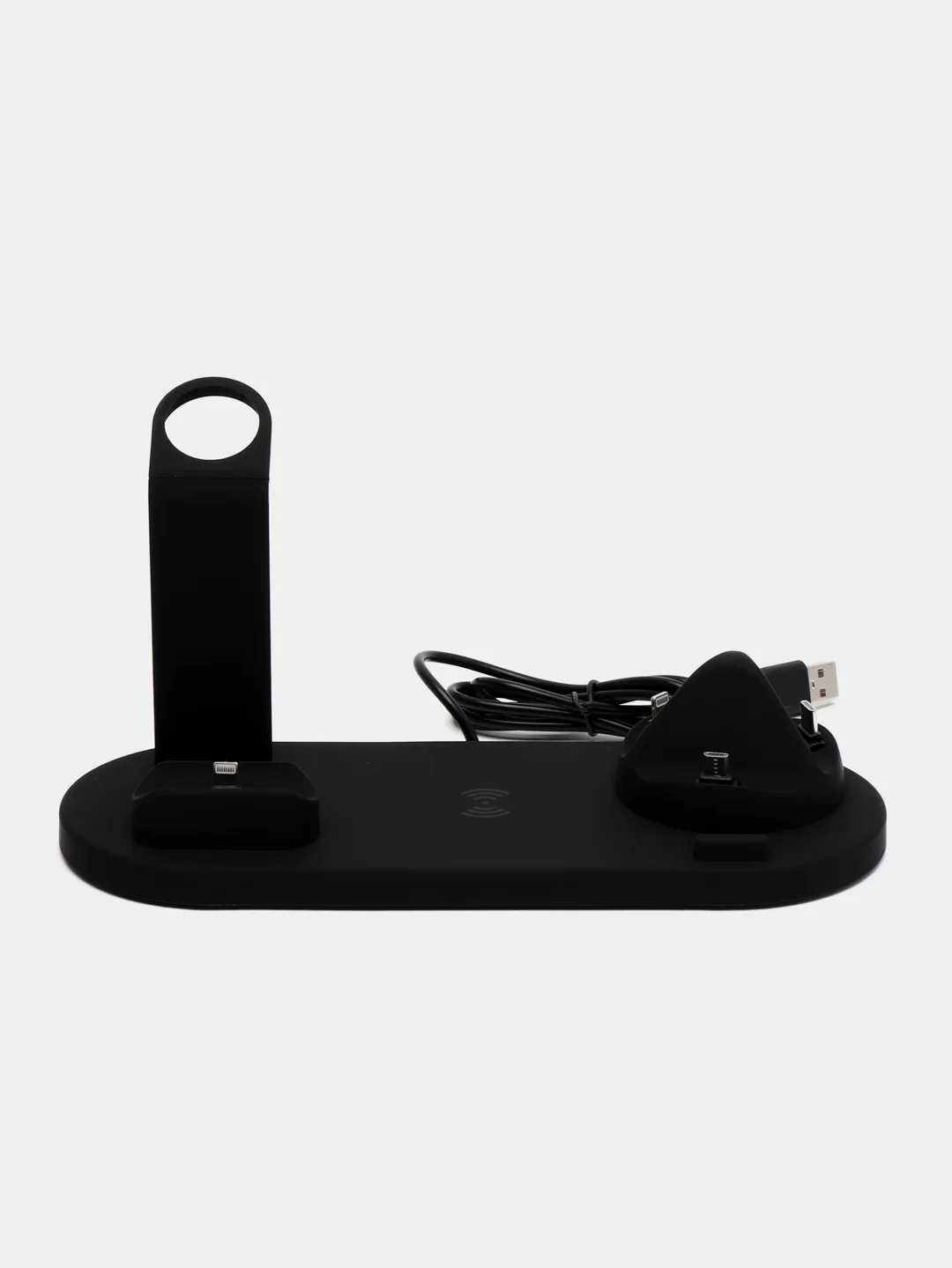 Черный беспроводная зарядка, док-станция для iPhone, Android, iWatch и AirPods