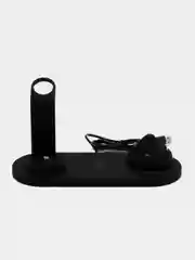 Черный беспроводная зарядка, док-станция для iPhone, Android, iWatch и AirPods