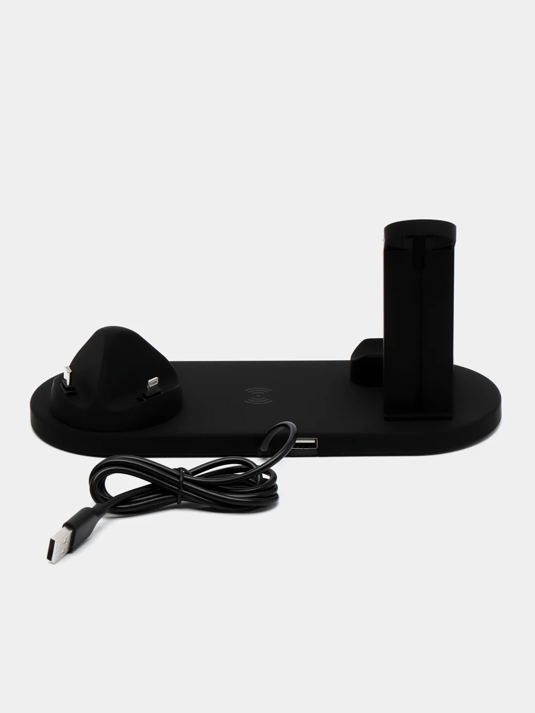 Черный беспроводная зарядка, док-станция для iPhone, Android, iWatch и AirPods