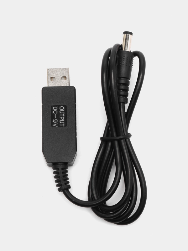 USB-кабель питания 5.5x2.1 мм с преобразователем с 5 вольт на 9 вольт/ 12 вольт