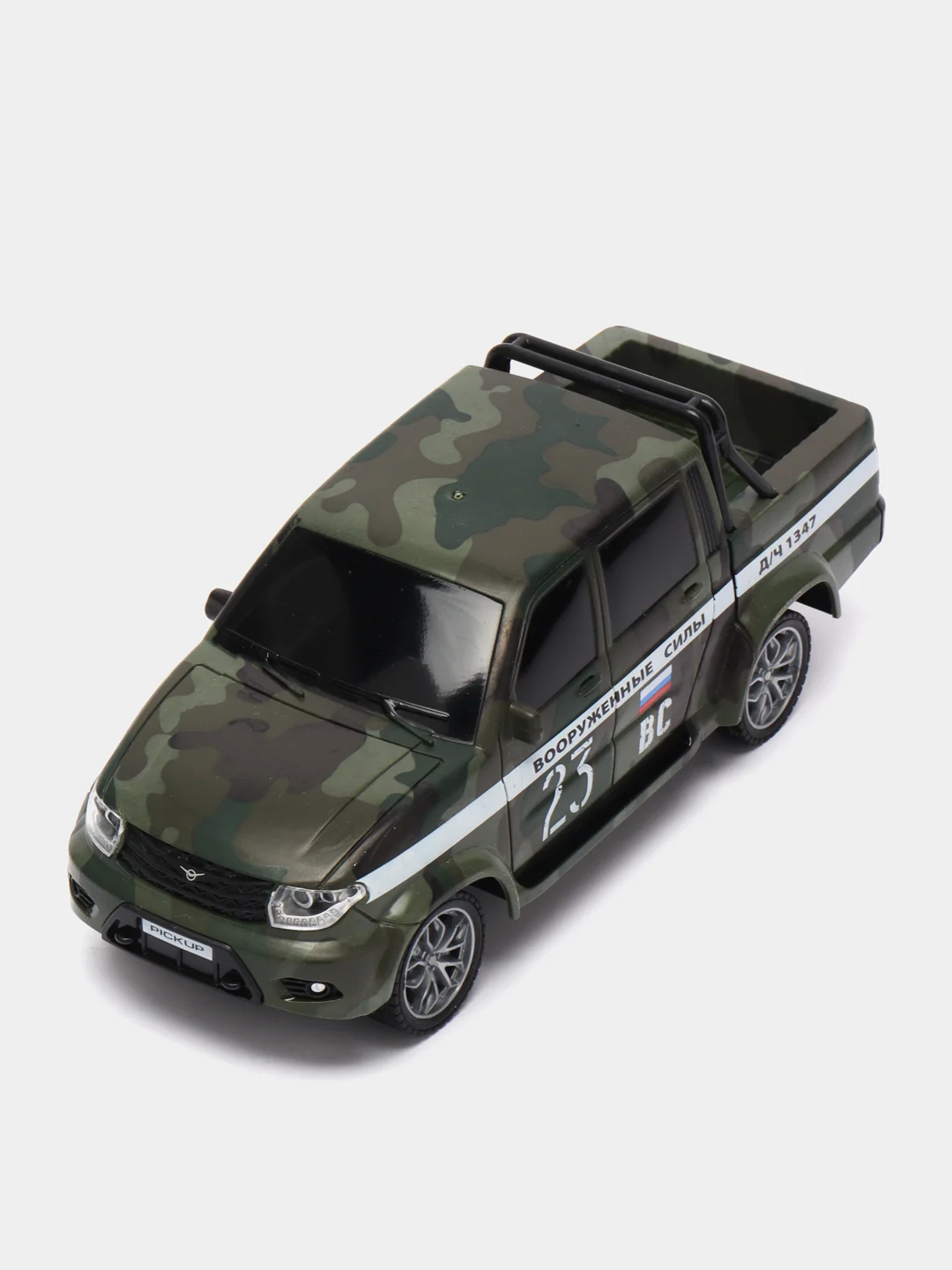 Зеленый машина радиоуправляемая UAZ PICKUP 20 см, технопарк, свет