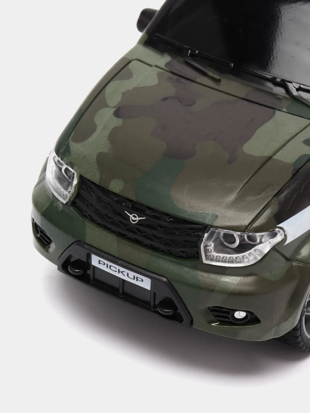 Зеленый машина радиоуправляемая UAZ PICKUP 20 см, технопарк, свет