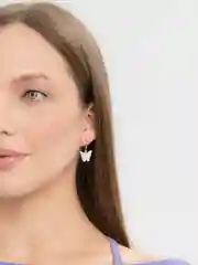 Белый серьги с подвеской Бабочка