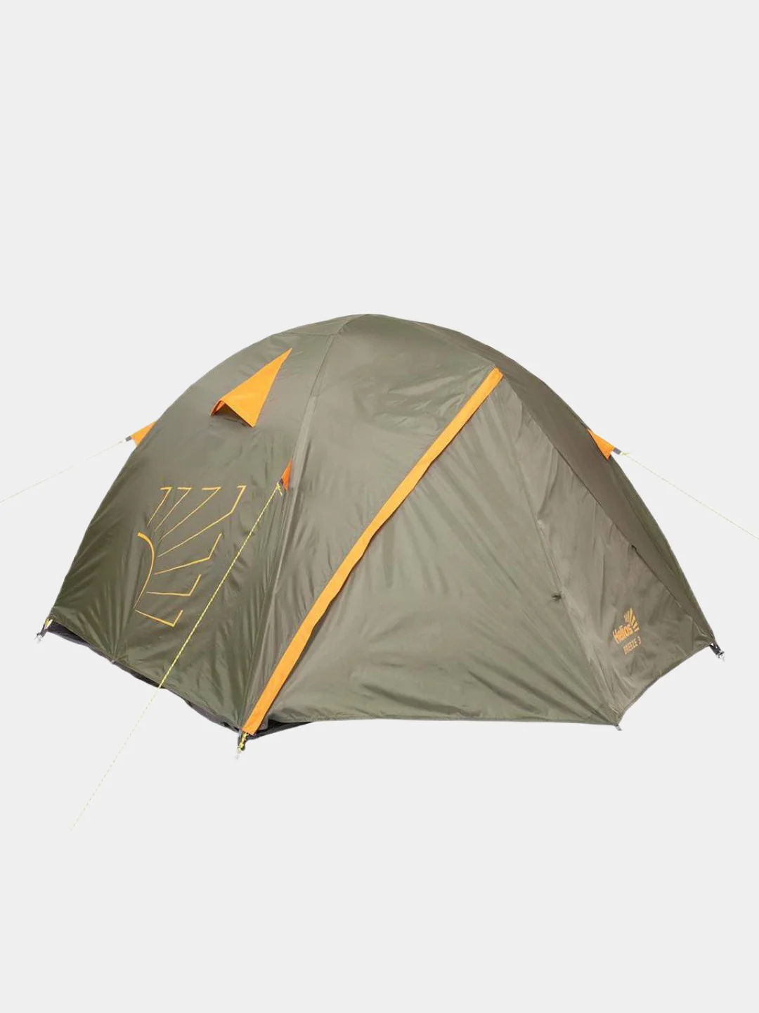 Желтый палатка туристическая, трехместная, Helios Breeze-3 HS-2370-3 GO