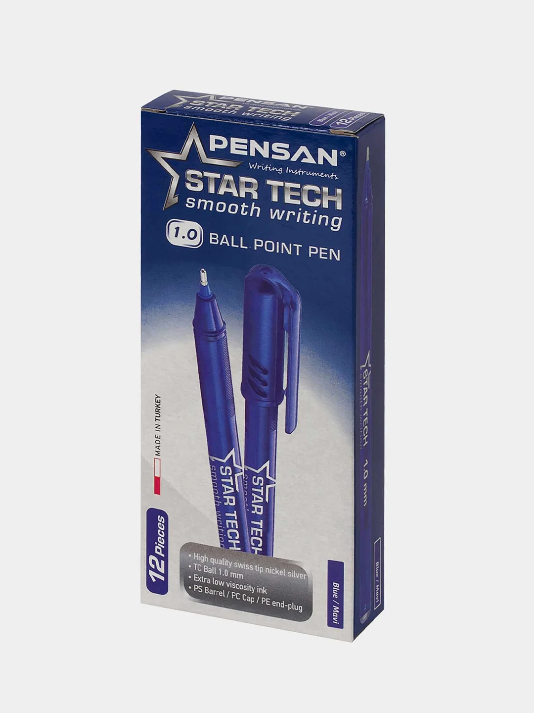 Ручка шариковая Pensan Star Tech, синяя, комплект 12 штук, 0,8 мм, 880587