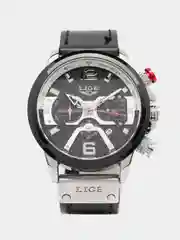 Серый мужские наручные часы Lige 8917 с хронографом, в подарочной упаковке