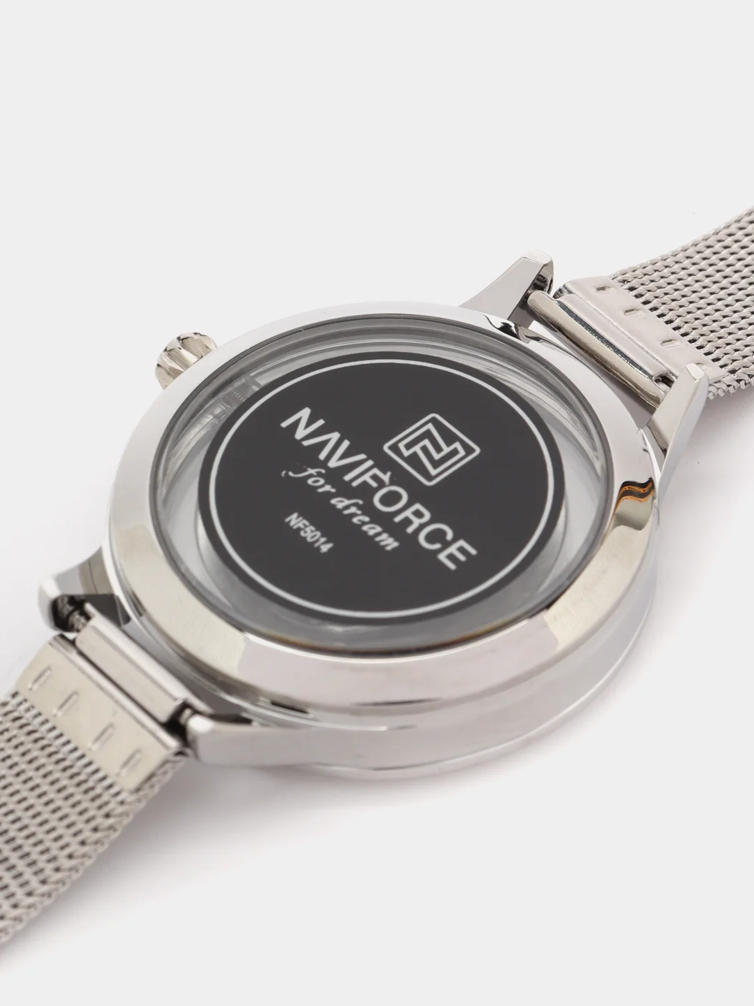 Серебряный женские наручные часы Naviforce NF5014 с календарём в подарочной упаковке