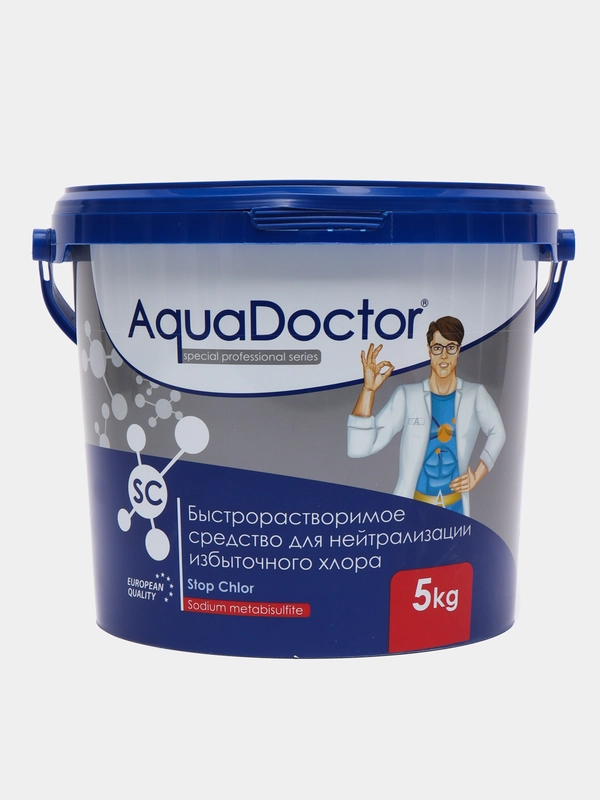AquaDoctor SC Stop Chlor Средство для нейтрализации избыточного хлора в бассейне, 5 кг