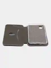 Серебряный чехол-книжка для Samsung Galaxy A01 Core (Самсунг Галакси А01 Кор)