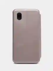Серебряный чехол-книжка для Samsung Galaxy A01 Core (Самсунг Галакси А01 Кор)