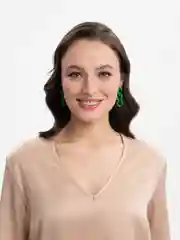Приглушённый хаки акриловые серьги-цепочки