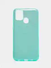 Бирюзовый чехол блестящий Samsung Galaxy M31 накладка c блёстками
