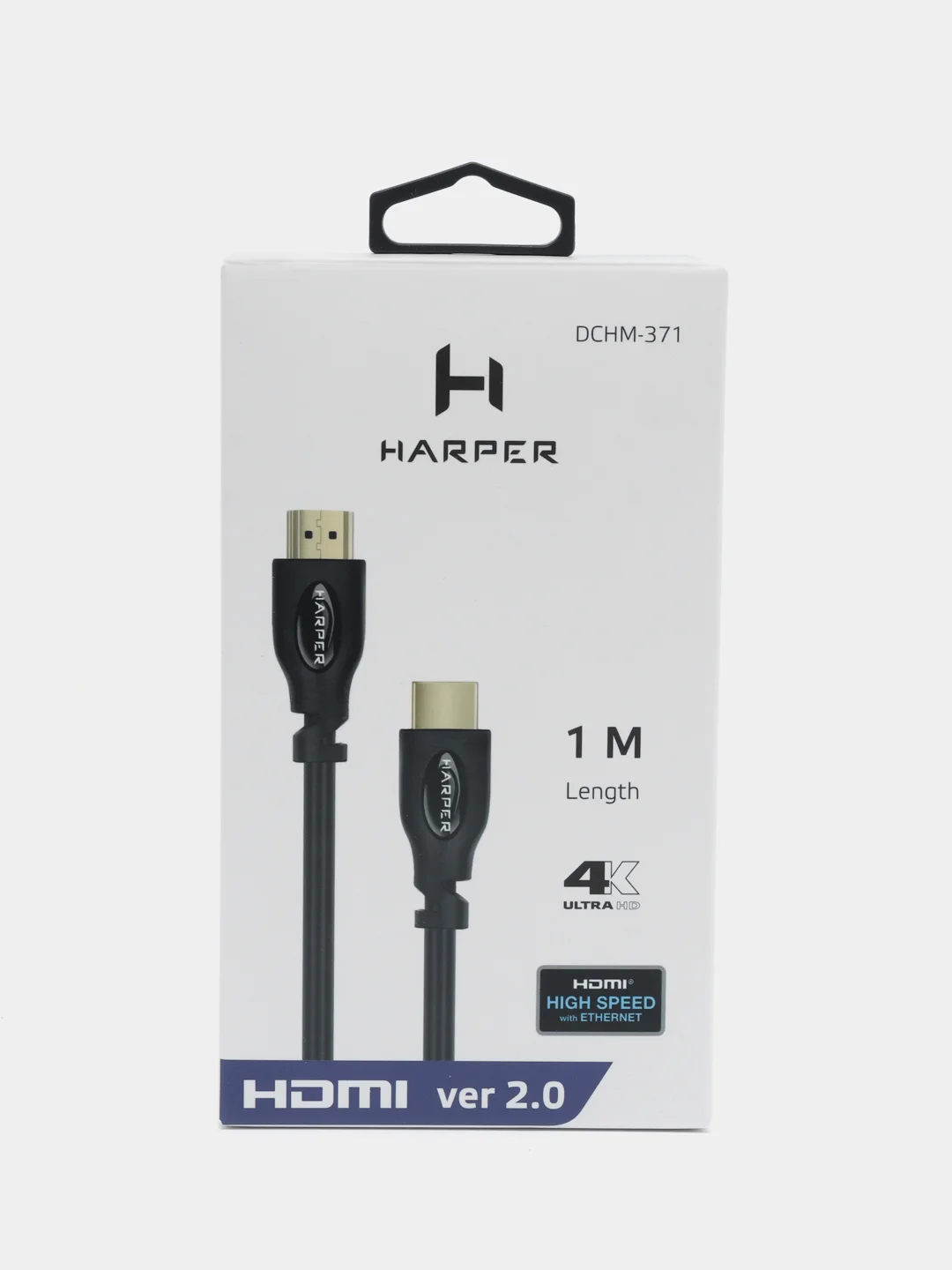 Кабель HDMI-HDMI Harper DCHM-371, 4K Ultra HD, медь, черный, 1 метр