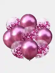 Фуксия набор воздушных латексных шаров, 10 штук, 12 дюймов, с конфетти