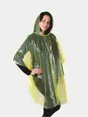 Желтый дождевик пончо с капюшоном