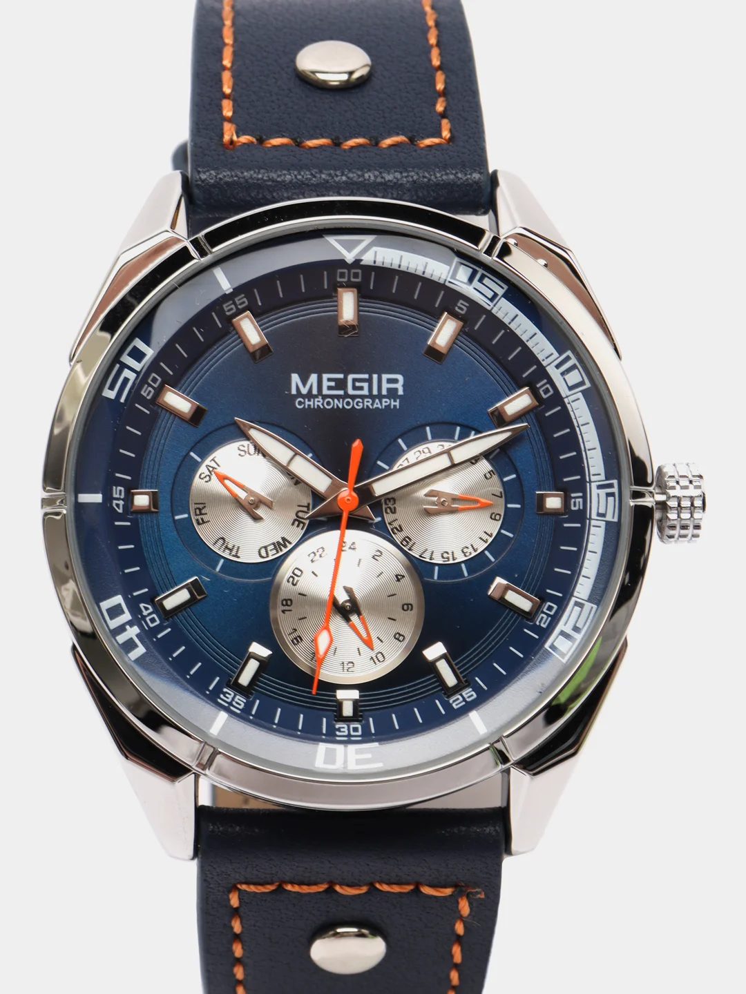 Синий мужские наручные часы Megir ML2072G, с хронографом, в подарочной упаковке