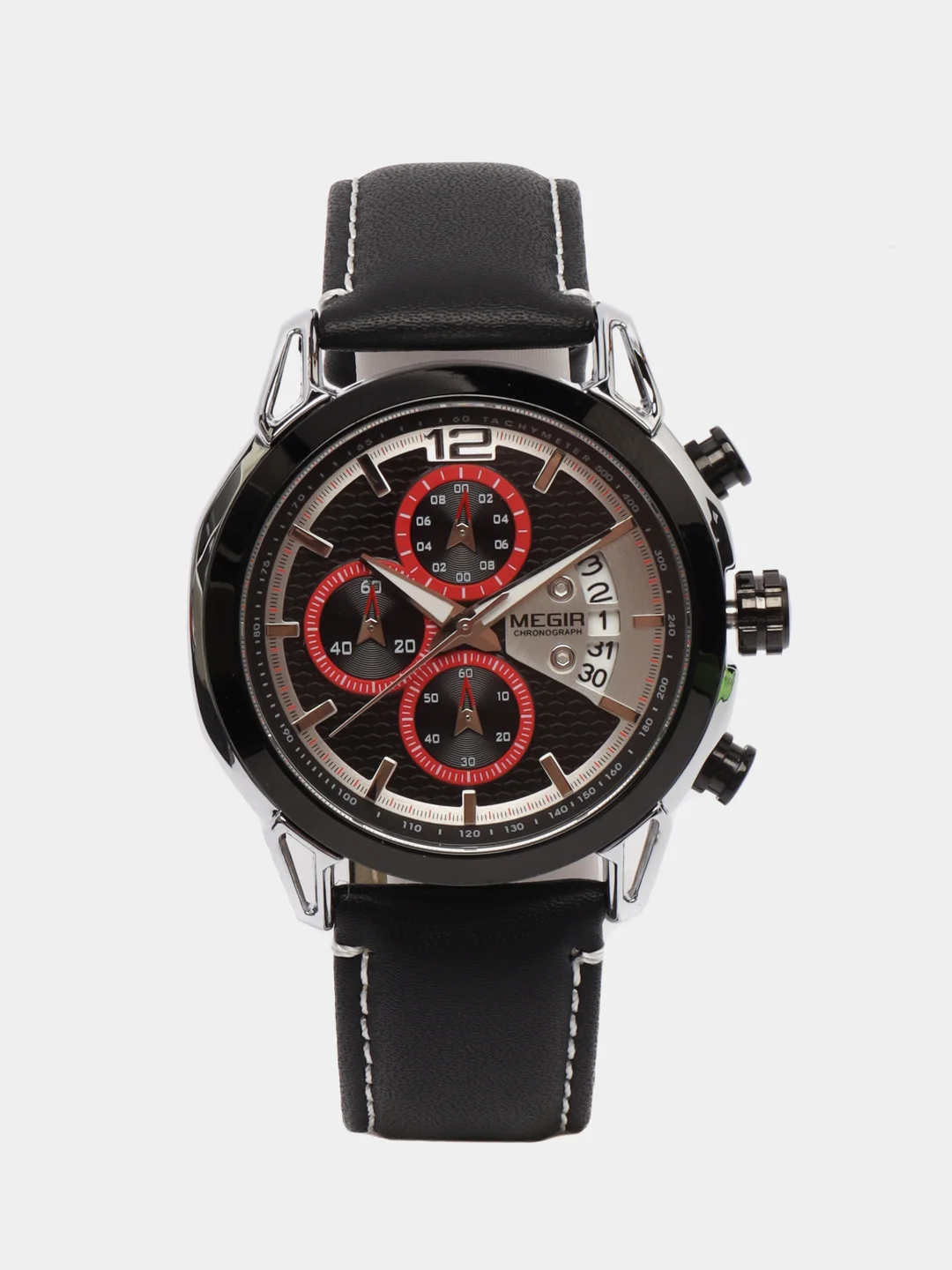 Черный мужские наручные часы Megir ML2071G, с хронографом, в подарочной упаковке
