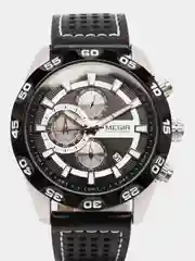 Черный мужские наручные часы Megir ML2096G, с хронографом, в подарочной упаковке