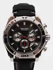 Черный мужские наручные часы Megir ML2094G, с хронографом, в подарочной упаковке