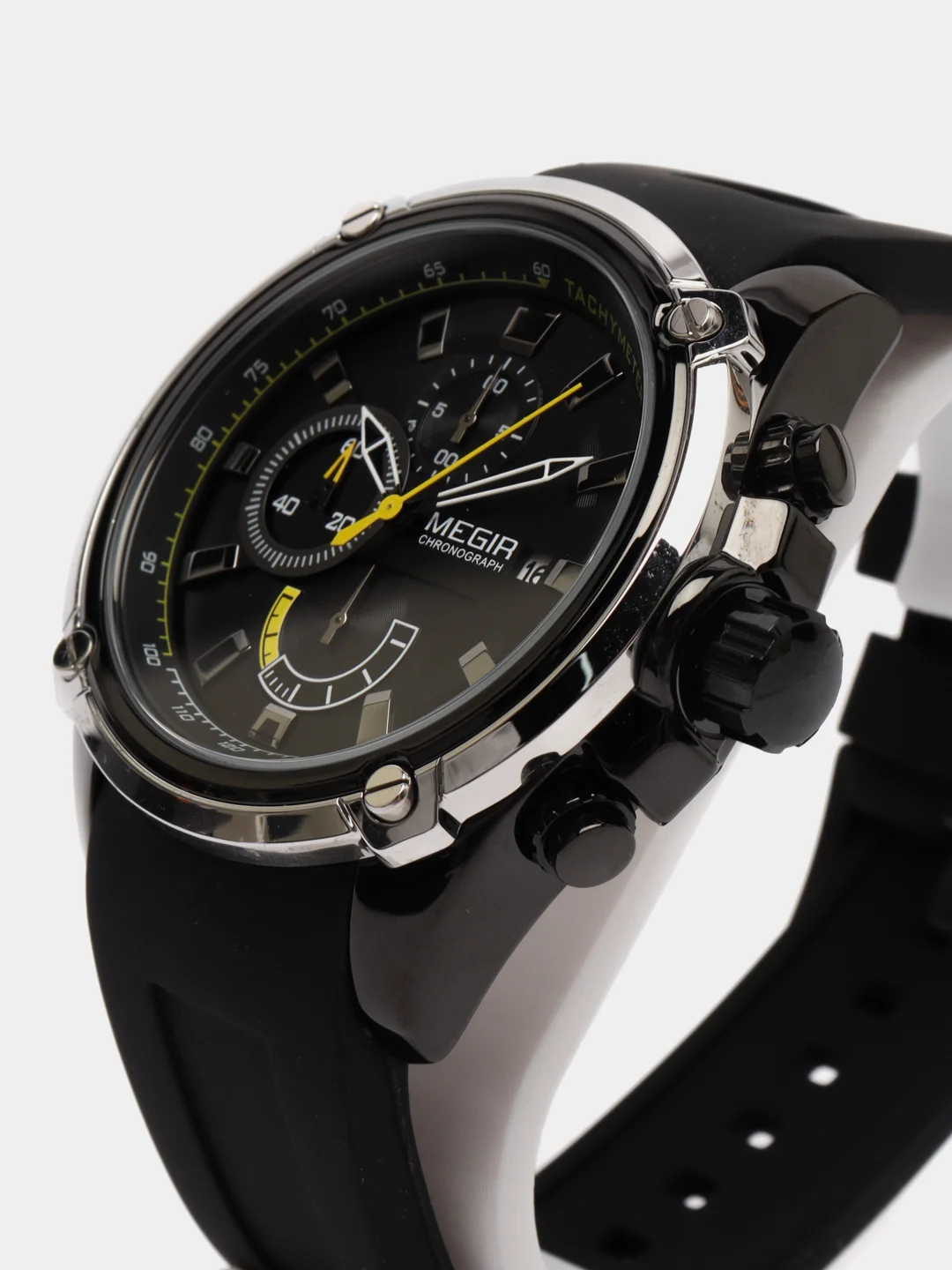 Черный наручные часы Megir MN2086G, с хронографом, мужские, в подарочной упаковке