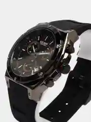 Черный мужские наручные часы Megir MN2073G, c хронографом, в подарочной упаковке