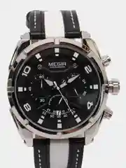Белый мужские наручные часы Megir ML2076G, с хронографом, в подарочной упаковке