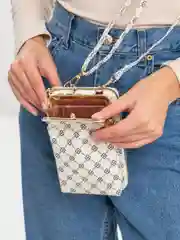 Бежевый вечерняя сумочка - кошелек / Многофункциональная / Клатч / Для мобильного телефона
