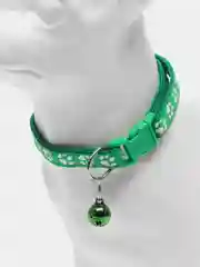 Тёмно-зелёный нейлоновый ошейник регулируемый и колокольчиком для кошек, собак и домашних питомцев