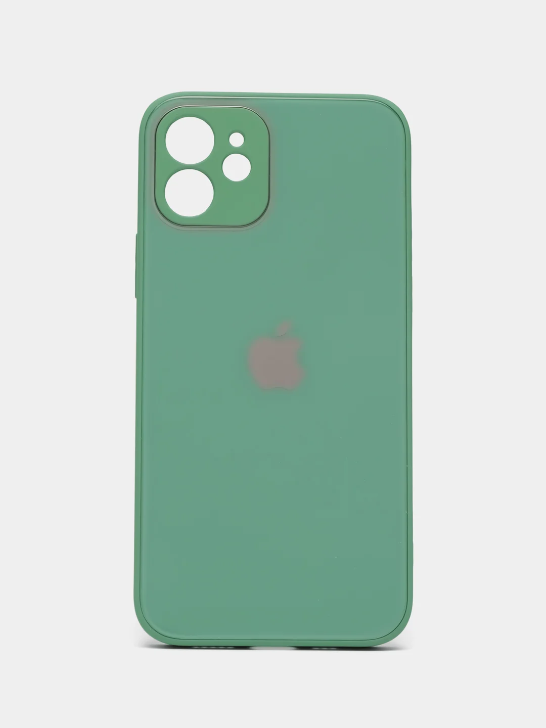 Зелёный хаки чехол для iPhone, силиконовый, со стеклянной панелью