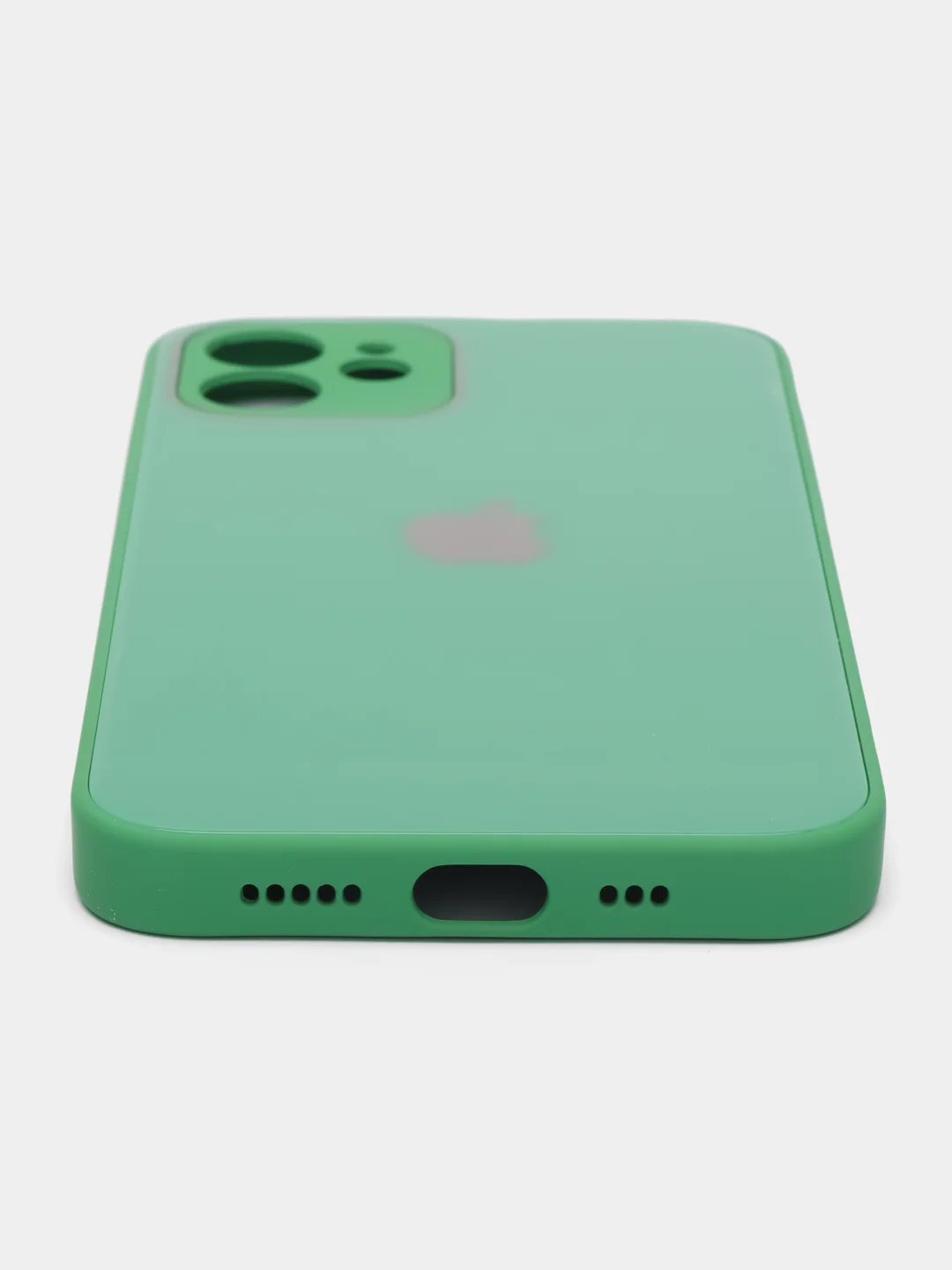 Зелёный хаки чехол для iPhone, силиконовый, со стеклянной панелью