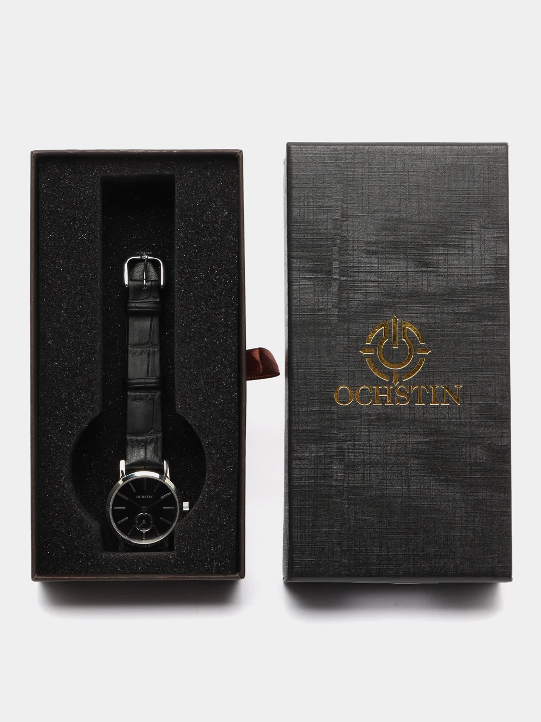 Черный женские наручные часы Ochstin 6017L в подарочной упаковке
