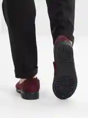 Бордовый туфли женские, замшевые