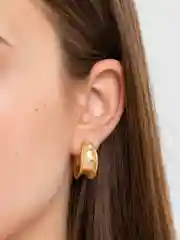 Желтый серьги кольца, с мятым эффектом, серьги женские, сережки под золото и серебро, гвоздики