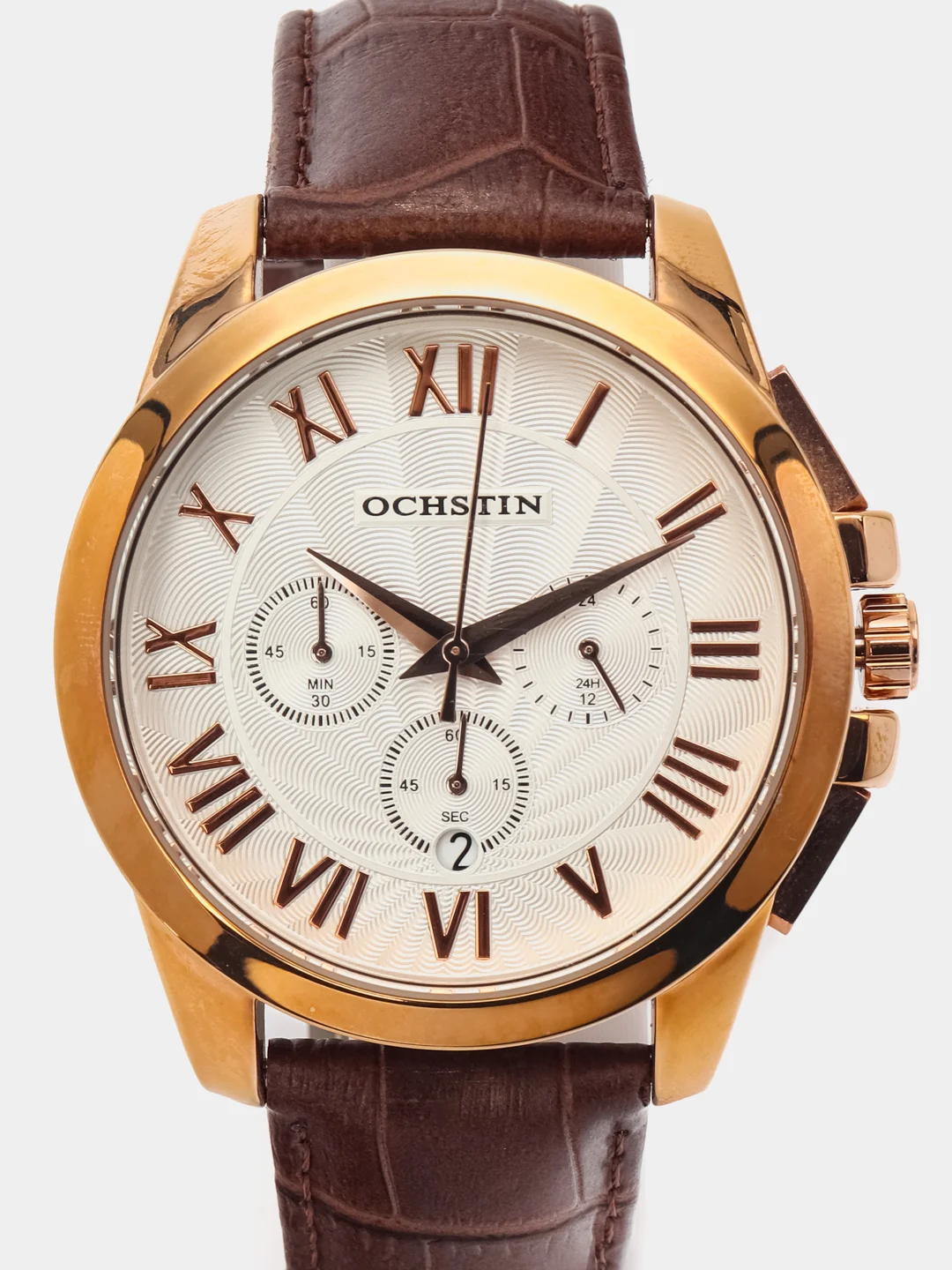 Коричневый мужские наручные часы Ochstin 6059B с хронографом в подарочной упаковке