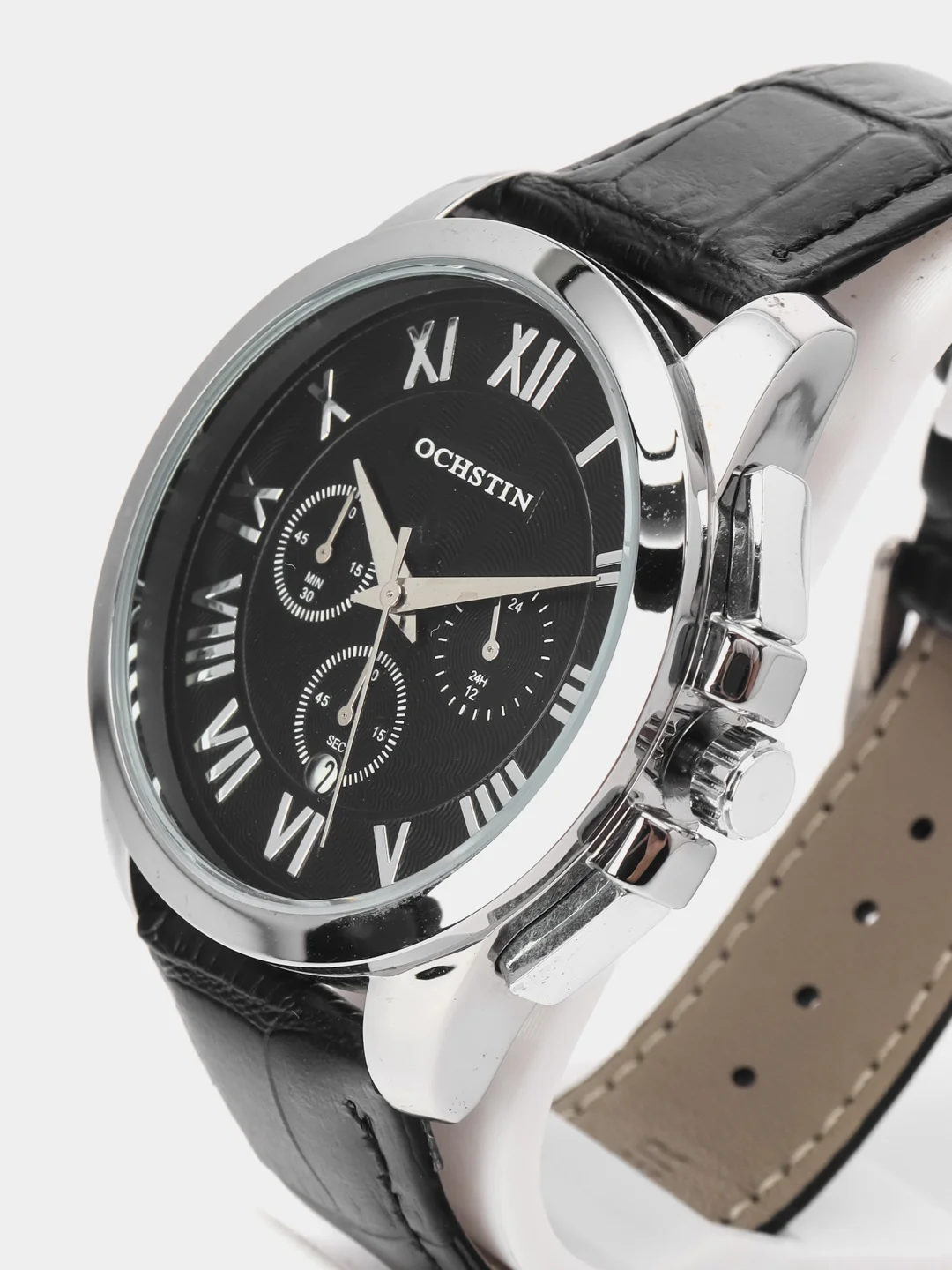 Серебряный мужские наручные часы Ochstin 6059B с хронографом в подарочной упаковке