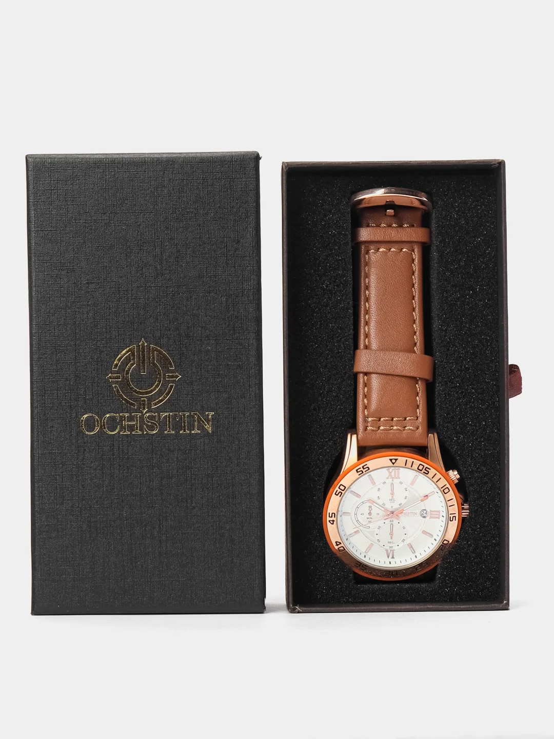 Карамельный мужские наручные часы Ochstin 6068A с хронографом в подарочной упаковке
