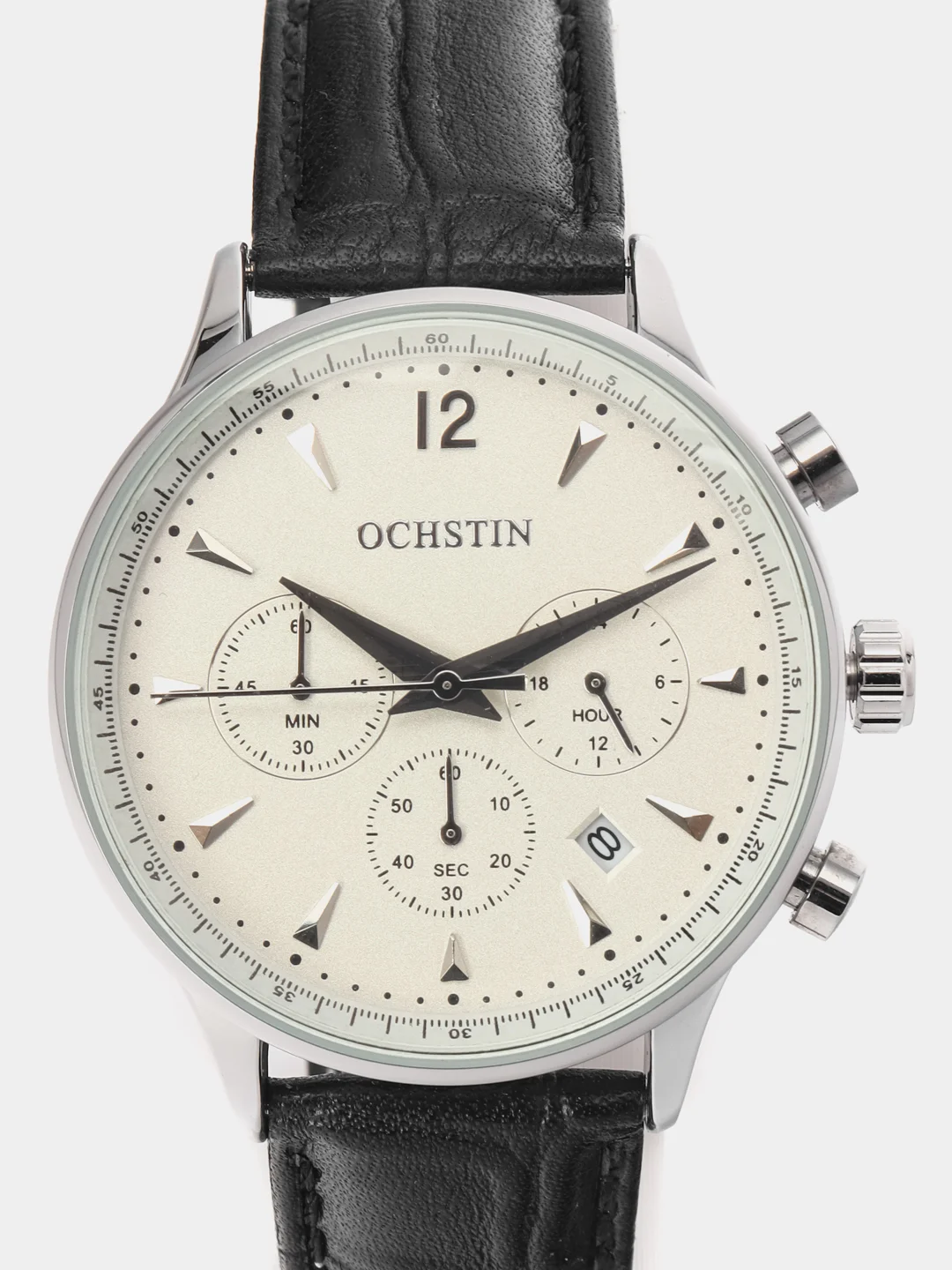 Серебряный мужские наручные часы Ochstin 6050A с хронографом в подарочной упаковке