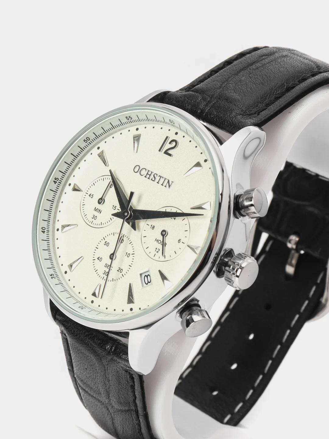 Серебряный мужские наручные часы Ochstin 6050A с хронографом в подарочной упаковке