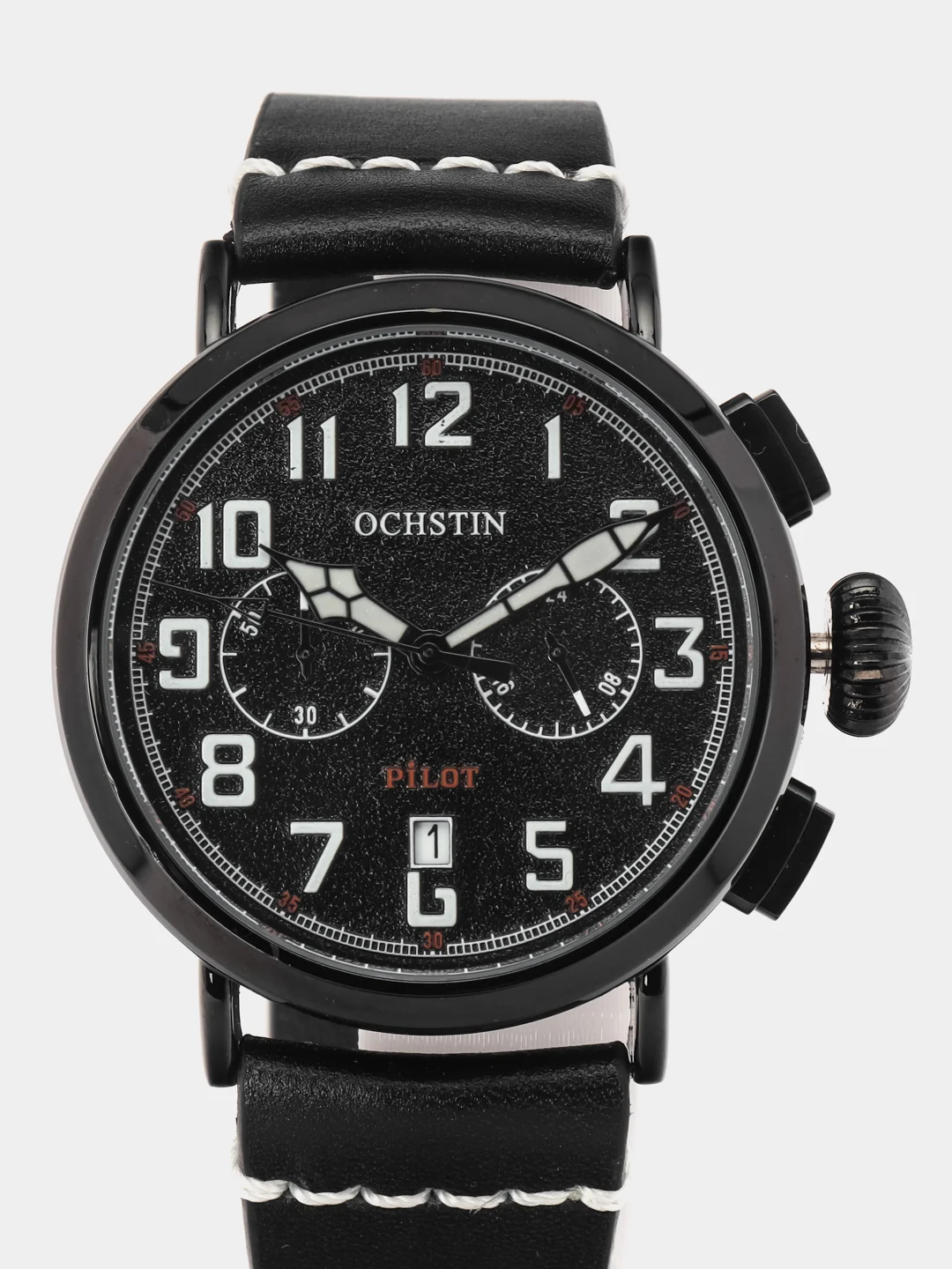 Черный мужские наручные часы Ochstin 6077A с хронографом в подарочной упаковке