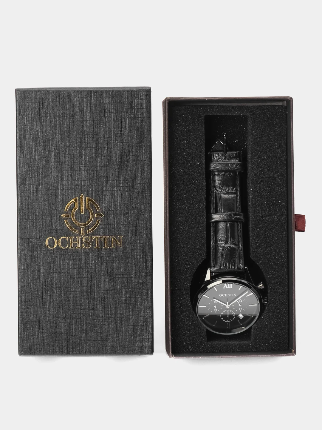 Хром мужские наручные часы Ochstin 6129A с хронографом в подарочной упаковке