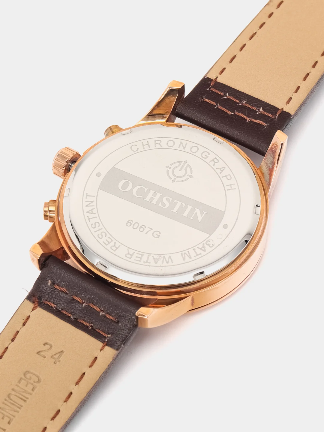 Коричневый мужские наручные часы Ochstin 6067B с хронографом в подарочной упаковке