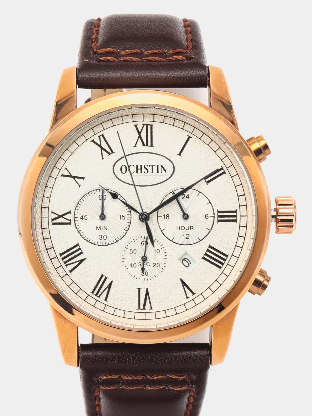Коричневый мужские наручные часы Ochstin 6067B с хронографом в подарочной упаковке