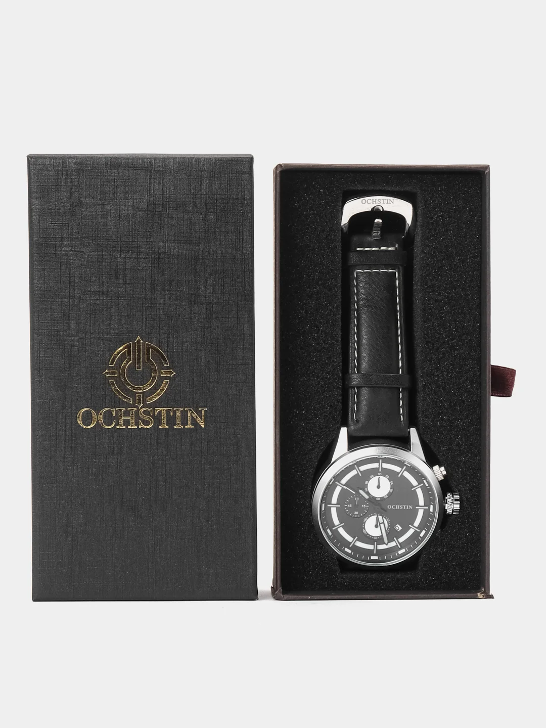 Серебряный мужские наручные часы Ochstin 6049B в подарочной упаковке