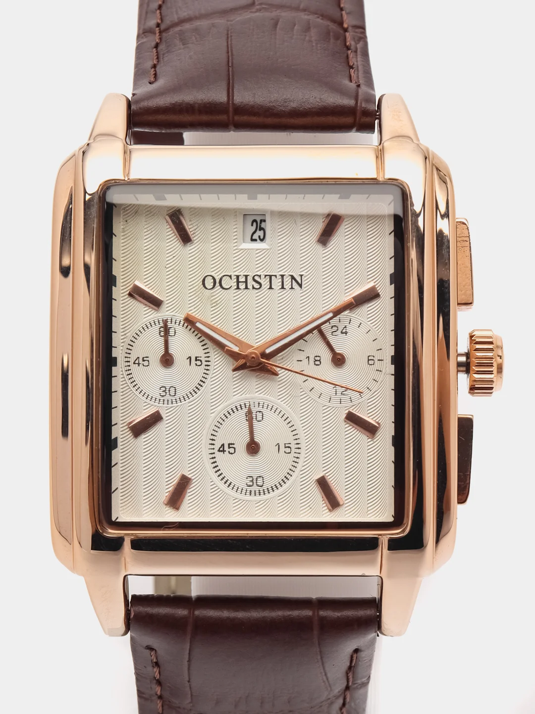 Коричневый мужские наручные часы Ochstin 6063 с хронографом в подарочной упаковке