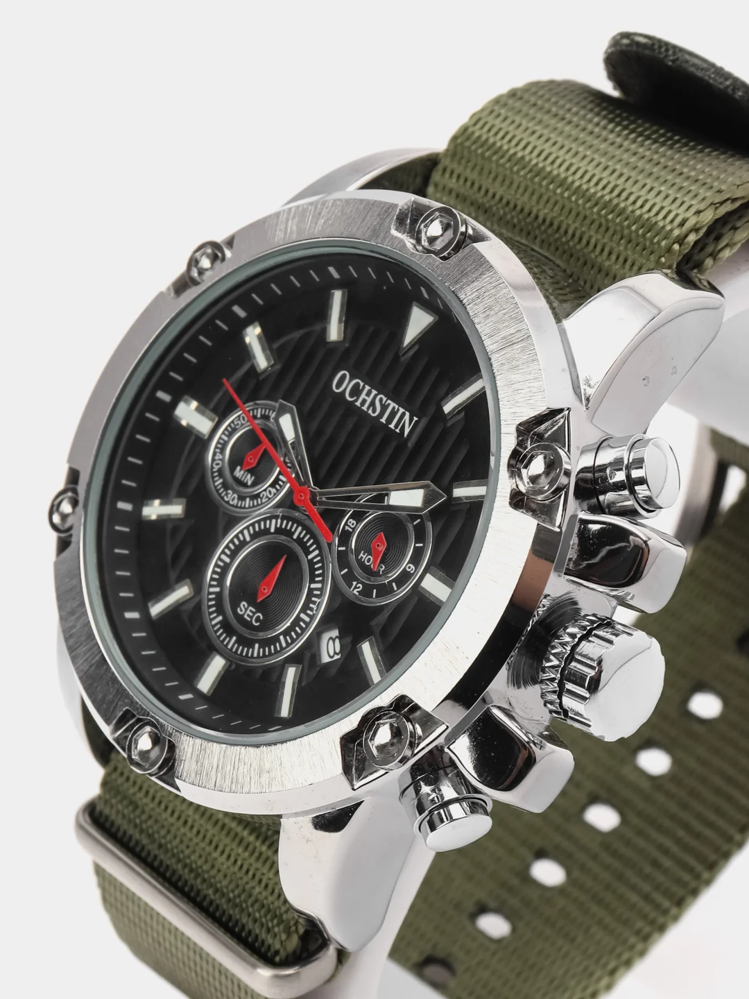 Зелёный хаки мужские наручные часы Ochstin 7075C с хронографом в подарочной упаковке