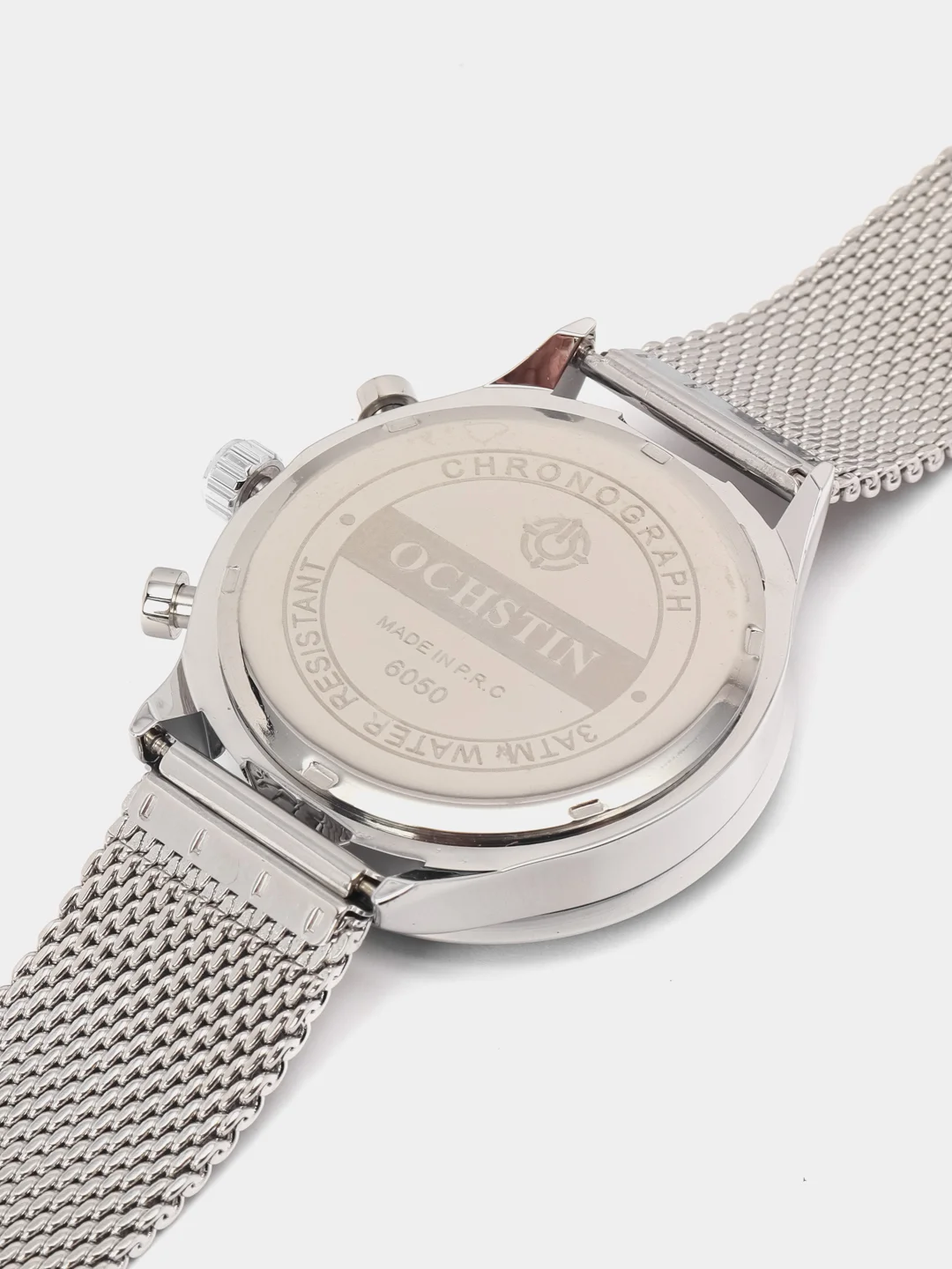Серебряный мужские наручные часы Ochstin 6050D с хронографом в подарочной упаковке
