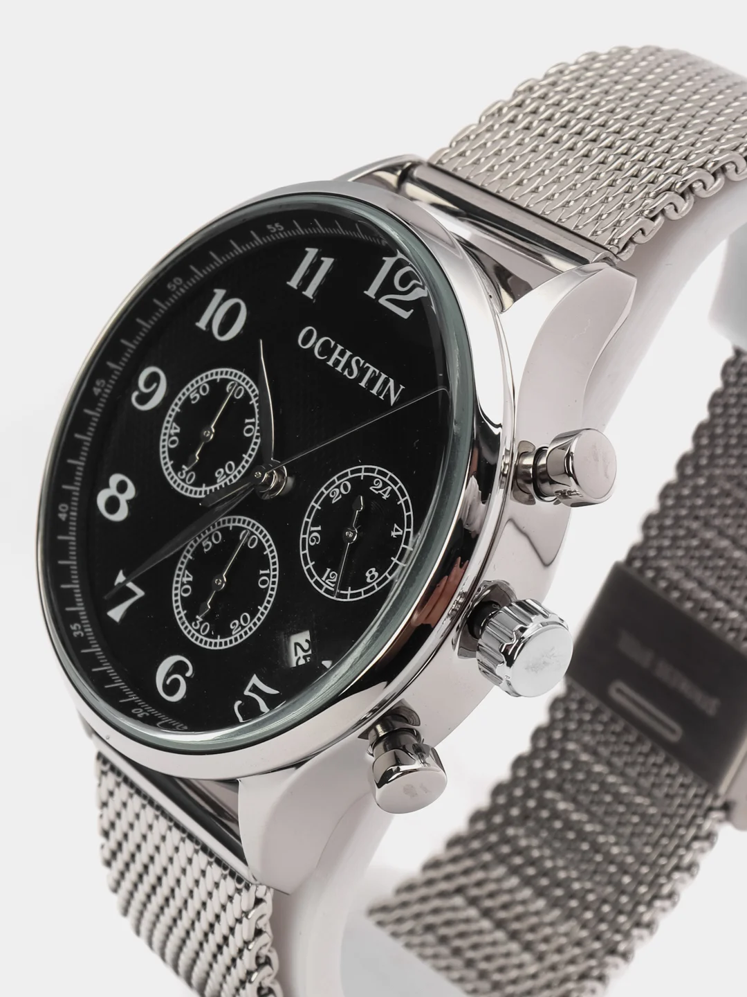 Серебряный мужские наручные часы Ochstin 6050D с хронографом в подарочной упаковке