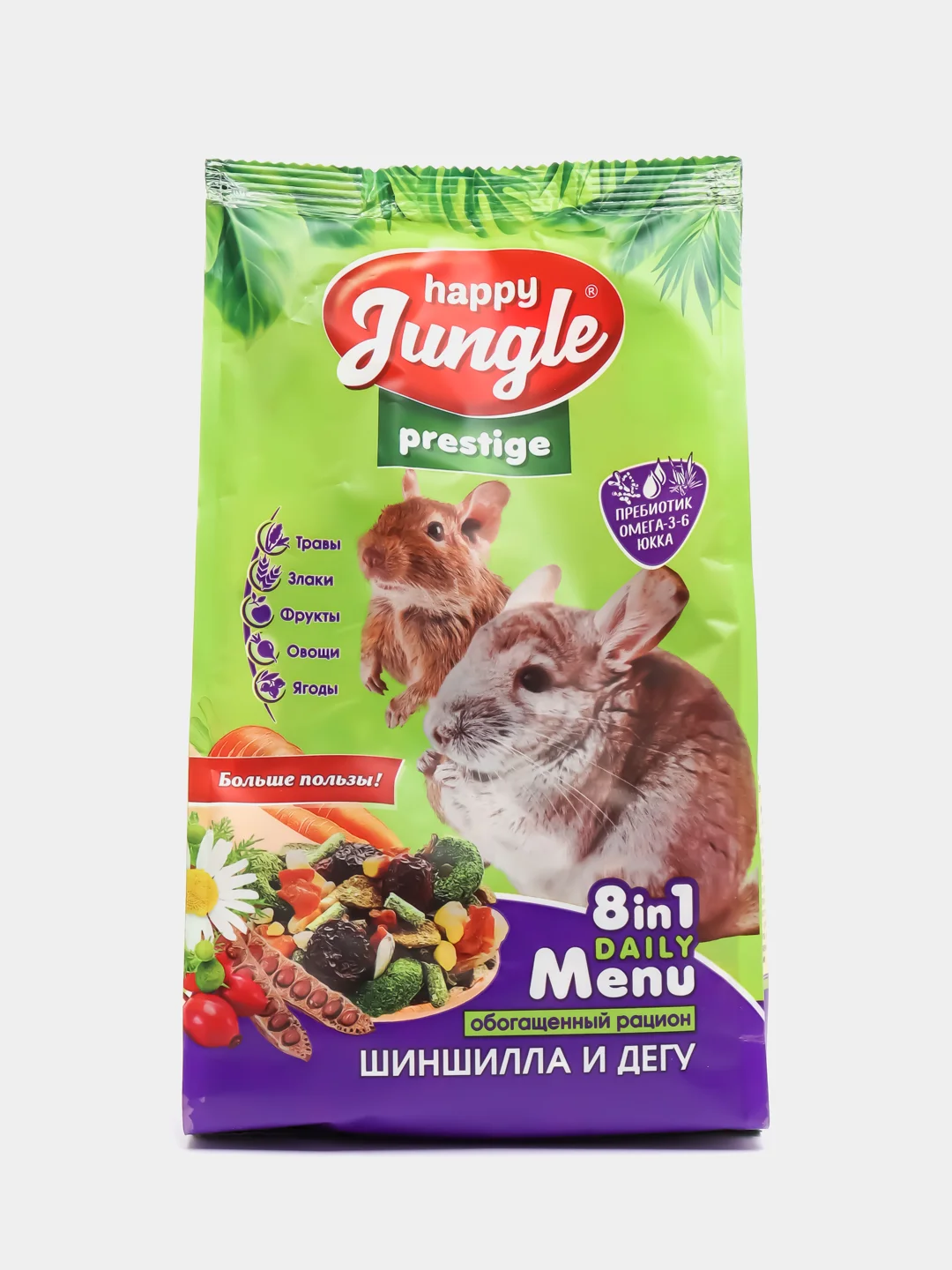 Корм Престиж "Happy Jungle" для шиншилл и дегу, 500 г